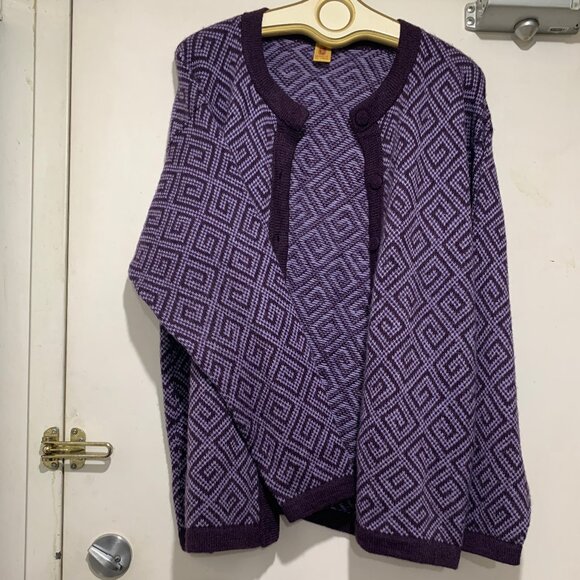 VINTAGE ALPACA KNIT PATTERN SWEATER CARDIGANS SIZE XXL - Picture 8 of 12